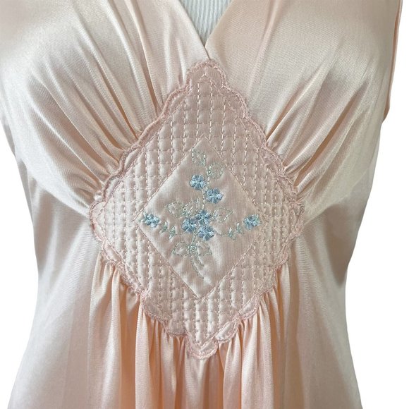 Vanity Fair Size 34 Pink Nightgown Vintage 1980s Long Made in USA - Picture 4 of 11